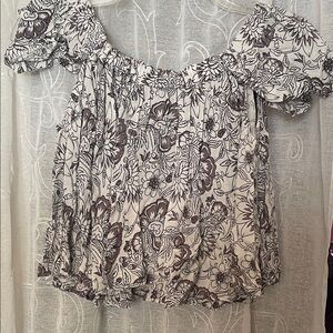 RAGA Black and White Floral Blouse